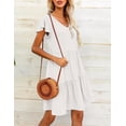 thumbnail image 4 of Zeagoo Short Sleeve Tiered Swing Dress with Pockets Summer Casual Ruffled Dress Cap Sleeve Dresses Flowy Beach Dress, 4 of 5