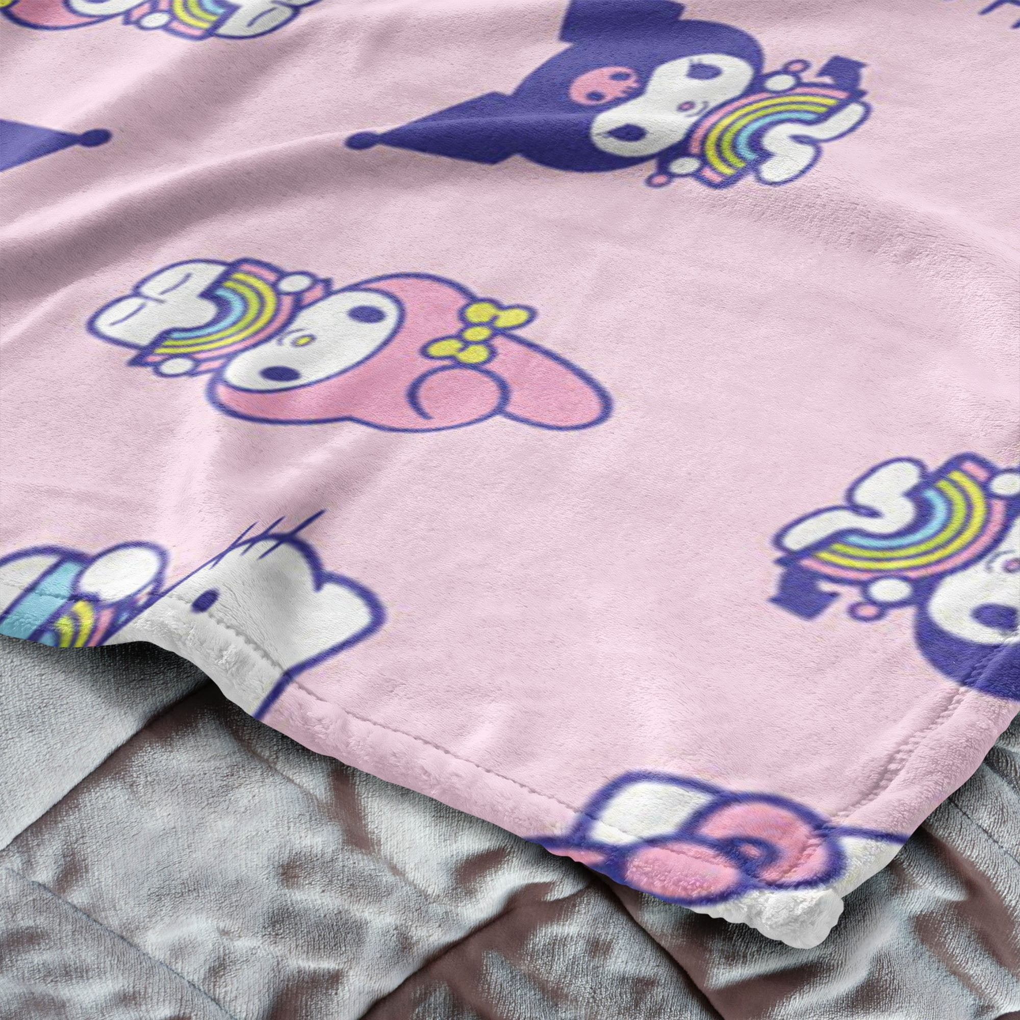 Hello Kitty Sharing Sweet Ultra Fine Faux Fur Throw for Kids, 50x70 inches