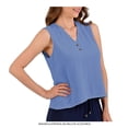 thumbnail image 3 of Blusa George para Mujer, Blusa Básica cuello V sin Mangas Botones Denim Talla CH, 3 of 4