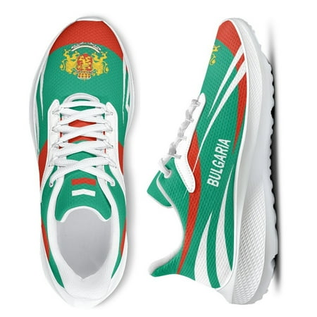 Green Casual Sneakers a Flag Women s Sneakers Lightweight Lace-up Flats Unisex Running Shoes Zapatos Planos