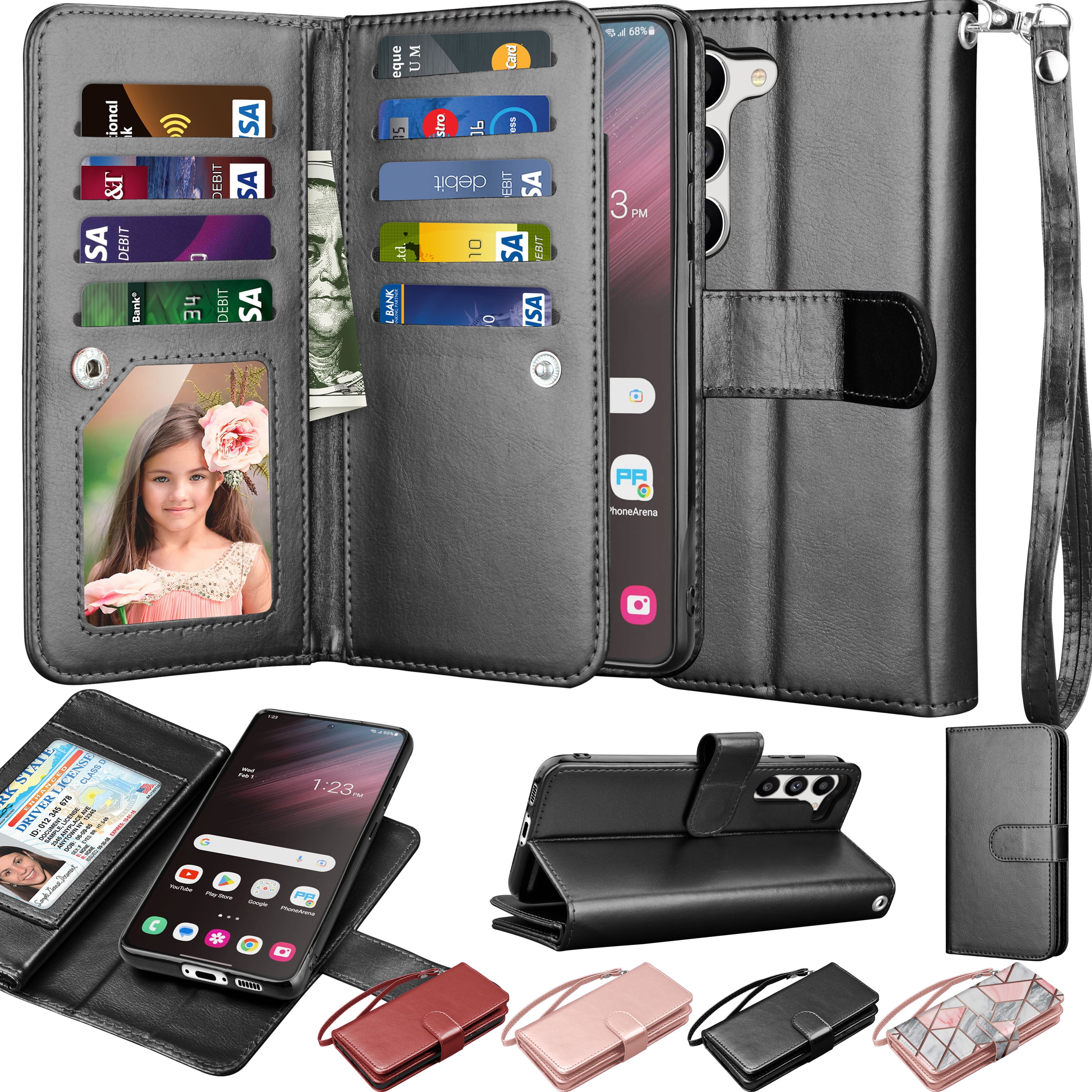 Galaxy S23 Plus Wallet Case, Samsung S23+ Case with Magnetic,Soft TPU Cover  Bumper with Kickstand, Card Holder Flip Folio Cover for Samsung Galaxy S23  Plus Leather(Red) : Cell Phones & Accessories 