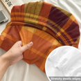 thumbnail image 4 of King Size Fitted Sheet Set - Orange Green Plaid 3 Piece Bedding Sets 16" Deep Pocket Fitted Sheet with 2 Pillowcases, Modern Thanksgiving Grids Striped Brushed Microfiber Hotel Luxury Bed Sheets, 4 of 9
