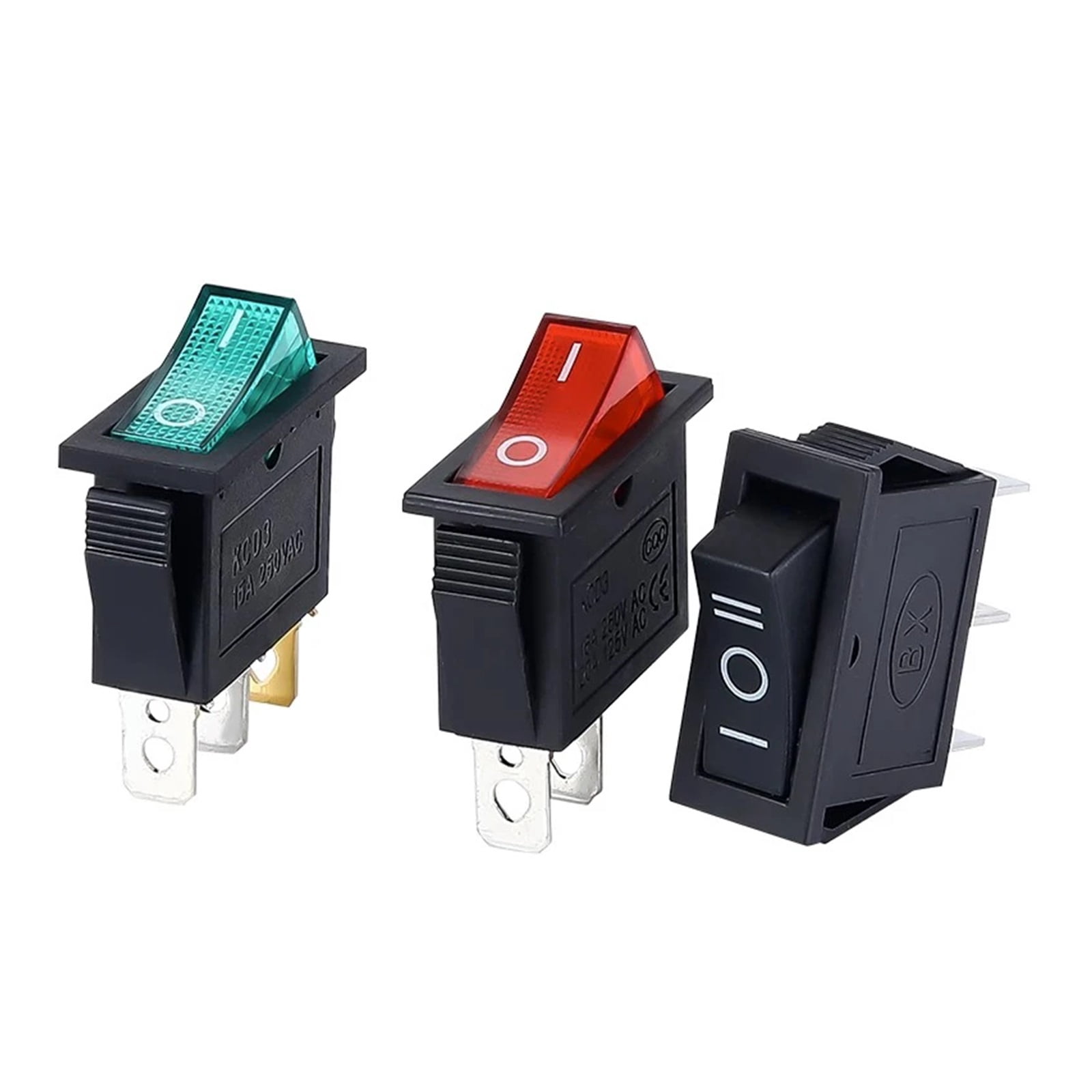 1PCS KCD3 Rocker Switch ON-OFF ON-OFF-ON 2 Position 3Pins Electrical equipment With Light Power Switch 16A 250V / 20A 125V AC