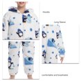 thumbnail image 4 of Pijamas de una pieza con estampado de patrones de animales de dibujos animados de Jammies con capucha para niños para uso doméstico, 4 of 5