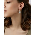 thumbnail image 2 of PYNZY Snowflake Earrings 925 Sterling Silver Snowflake Dangle Drop Earrings for Women Sparkle Blue Aquamarine Birthstone Thanksgiving Xmas Christmas Jewerly Gifts, 2 of 7