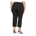 thumbnail image 2 of CALVIN KLEIN Womens Black Zippered Pocketed Hook And Bar Closure Wear To Work Cropped Pants Plus 24W, 2 of 5