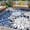 Blue White, variant on 5x8 Outdoor Area Rug Washable Multicolored Patio Mat Tropical Botanical Floral Chenille Waterproof Carpet for Deck Backyard Porch Living Room Rainbow Design