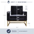 thumbnail image 2 of BELLEZE Modern Accent Chair Oversized Armchair Upholstered Velvet Chair with Anti-fingerprint Stainless Steel Base Comfy Chairs for Living Room, Bedroom - Karat (Black), 2 of 7