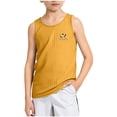 thumbnail image 3 of Babcutegg Classic Stripe Sleeveless Top for Kids – Lightweight Summer Base Layer T-Shirt with Round Neck, Breathable Cotton Blend, Versatile Casual Wear Yellow Size 11-12, 3 of 8