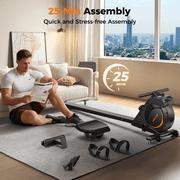 YOSUDA Magnetic Rowing Machine for Home Workout, 350 lbs Capacity, 16 Levels of Quiet Magnetic Resistance, Rower Machine Use with Bluetooth, App Supported
