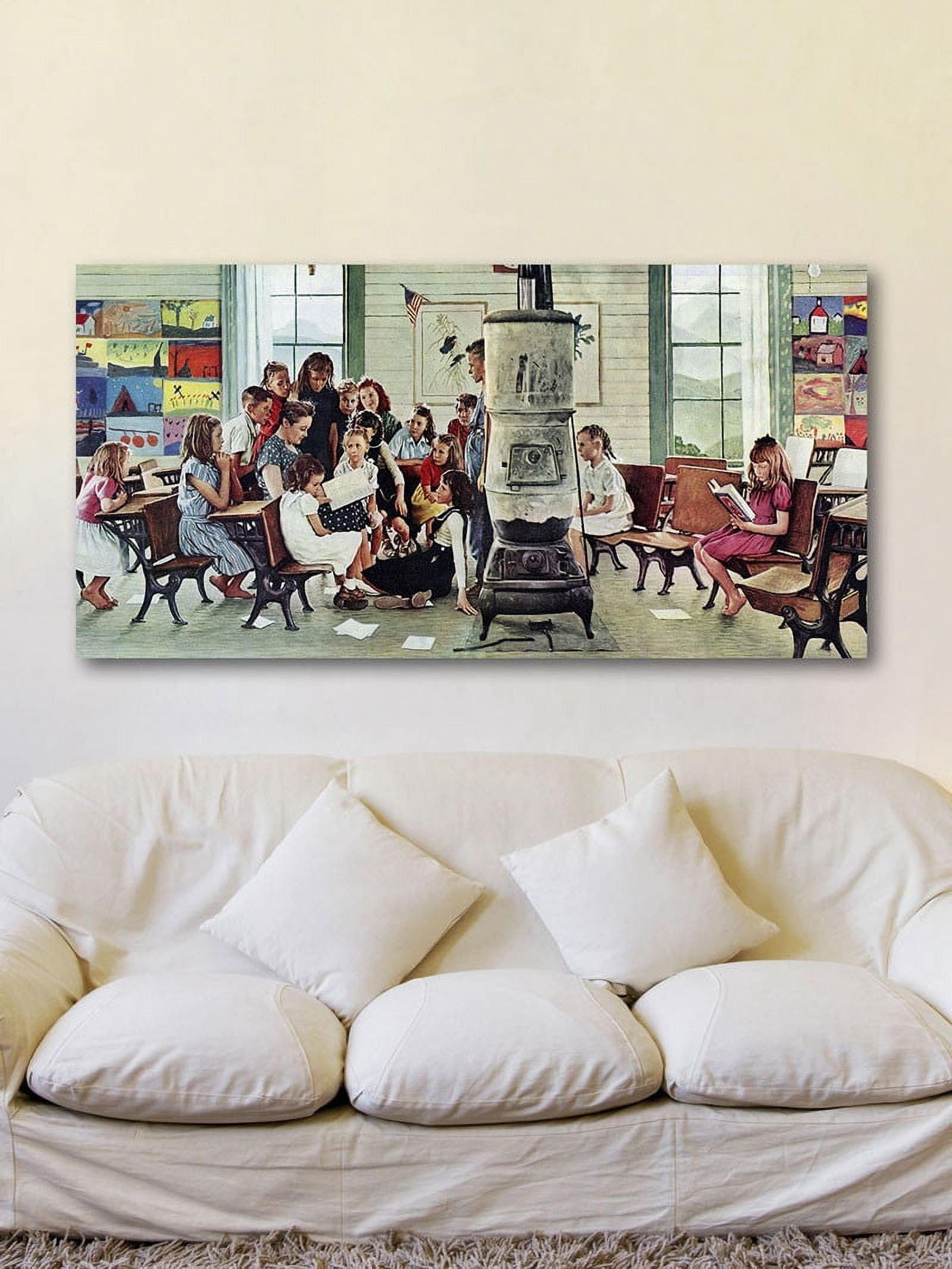 Marmont Hill Inc Marmont Hill - "Norman Rockwell Visits a Country School" by Norman Rockwell Painting Print on Canvas - Multi-color