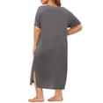 thumbnail image 4 of Langwyqu Women Plus Size V-Neck Short Sleeve Loose Sleeping Dress Nightgown, 4 of 5