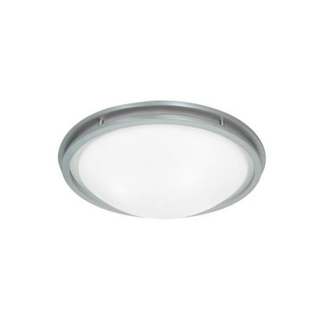 Access Lighting 20456GU-BS-WHT 14 in. Aztec 2 Light Brushed Steel Flush Mount Ceiling Light in Incandescent