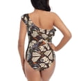 thumbnail image 5 of Goofa Vector Butterflies Pattern Women's One Piece Swimsuits Tummy Control Bathing Suits Asymmetric One Shoulder Swimwear-Medium, 5 of 6