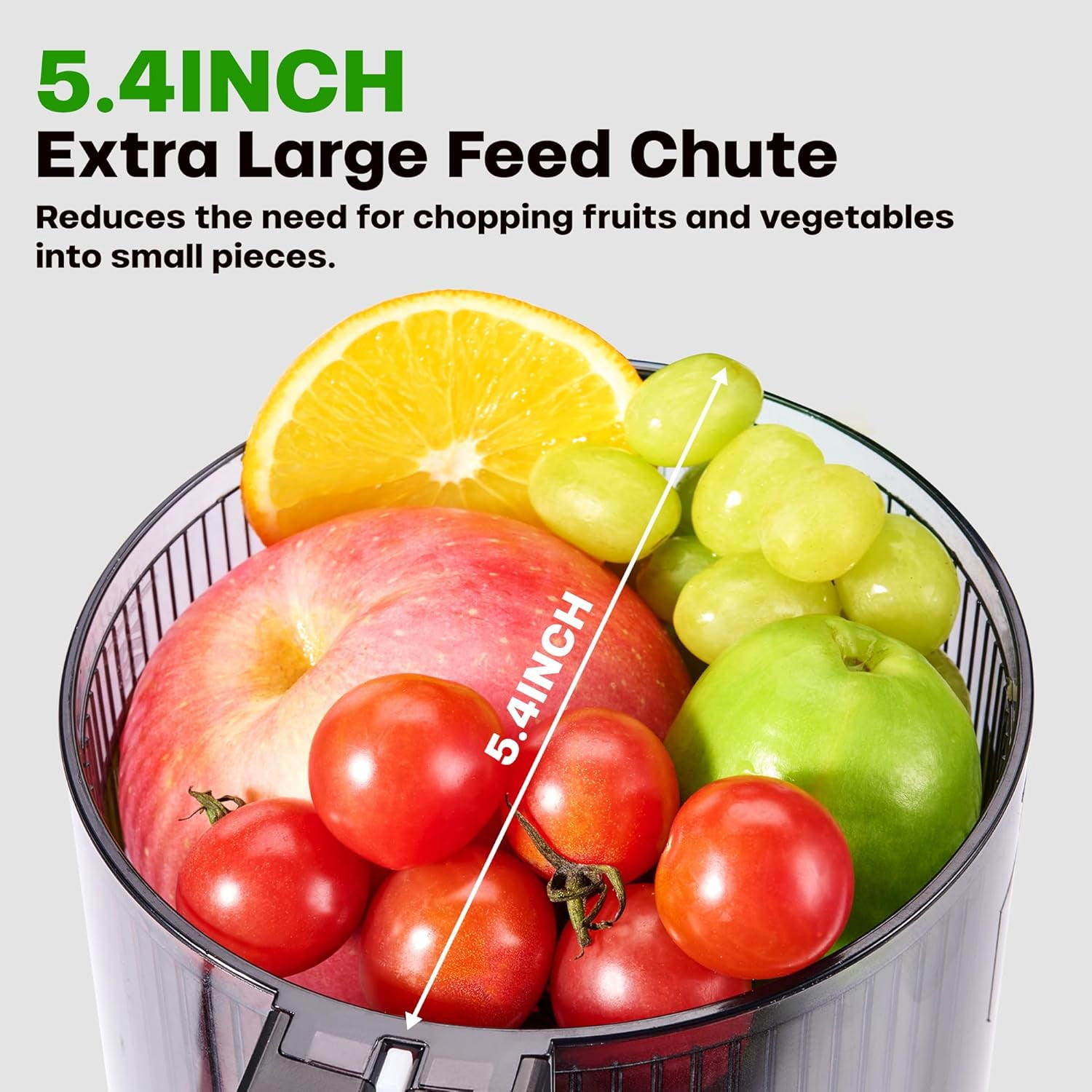 Slow Masticating Juicer Machines with 5.5" Large Feed Chute for Most Fruits and Vegetables
