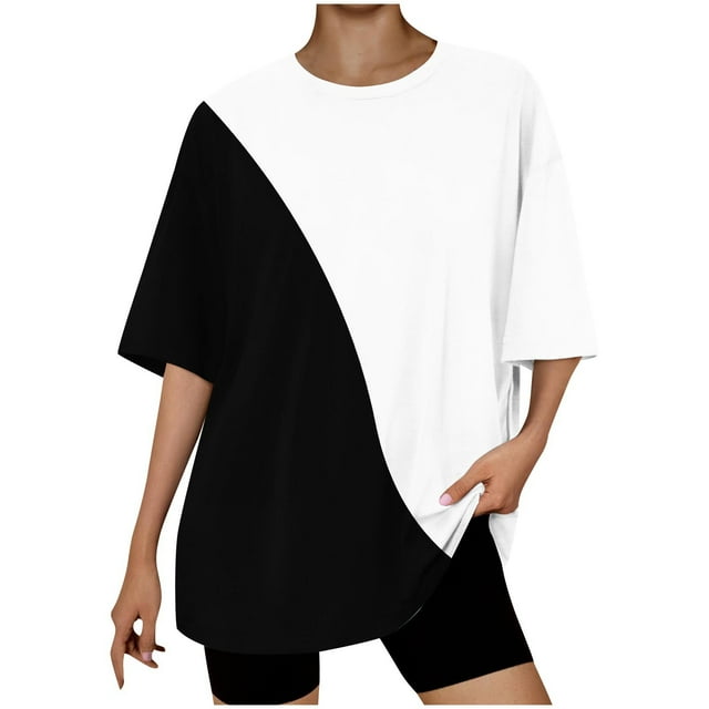 Camiseta Corta con Cuello Redondo Y Gota Del Hombro para las Mujeres