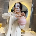 thumbnail image 1 of Bolso de hombro redondo para mujer, de mano pequeños con cadena femenina en forma de baloncesto, 1 of 6