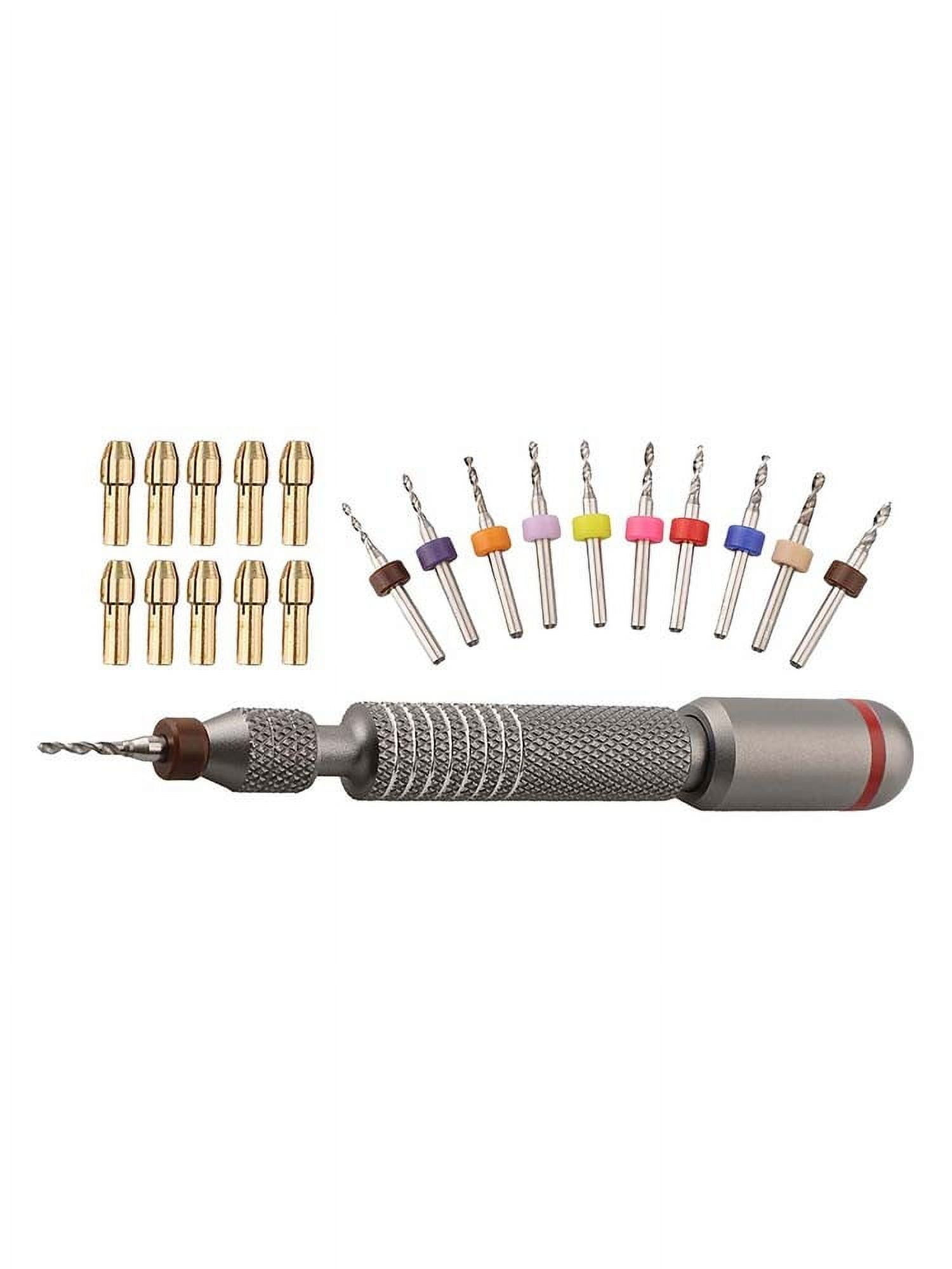 21Pcs/Set Mini Hand Drill Bits Set Manual Pin Vise Woodworking For Model Resin Jewelry Hole Maker Puncher Craft Tools Fangkenuo