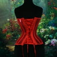 thumbnail image 6 of Kilaqueen See Through Corset Tops for Women Sexy Mesh Sheer Renaissance Boned Bodice Masquerade Party Costume Lace Up Overbust Bustier, 6 of 8