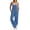 Blue, variant on Button Strap Overall Jumpsuit for Women - Loose Fit Wide Leg Pinafore Pants with Pockets, Casual Linen-Look Summer Romper Black S