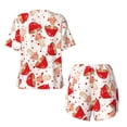 thumbnail image 5 of Naloa Cute Mushroom Women's Short-Sleeved Pajama Set, Loungewear, Summer pajamas, Breathable Cozy - Medium, 5 of 9