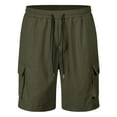 thumbnail image 1 of Ediodpoh Drawstring Belted Pocket Cargo Shorts for Men Mens Shorts Army Green L, 1 of 9