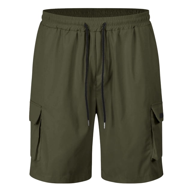 Ediodpoh Drawstring Belted Pocket Cargo Shorts for Men Mens Shorts Army Green L