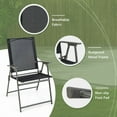 thumbnail image 2 of Resenkos 2 Pieces Patio Folding Chairs with Armrests for Deck Garden Yard-Black & Gray, Outdoor Dining Chair for Outside Patio, All Weather, Porch, Garden, Poolside, 2 of 6
