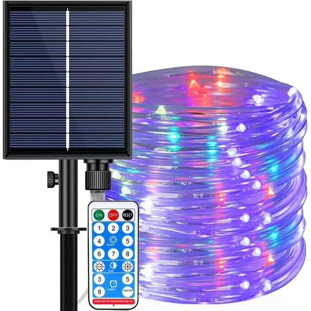 Solar Rope Lights Outdoor Garden 72Ft 200LED 8 Modes Waterproof Tube Light with Remote Fairy Decorative Lights for Backyard, Patio, Garden, Christmas