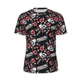 thumbnail image 5 of Wukai Vintage Skull Casino Print Men's Short-Sleeved Mesh T-Shirt,Quick-Dry Short Sleeve Workout T-Shirt-4X-Large, 5 of 8