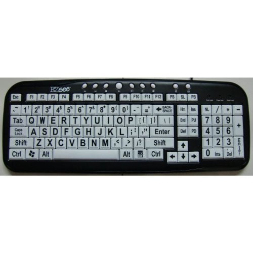 large print computer keyboard wired usb white keys with