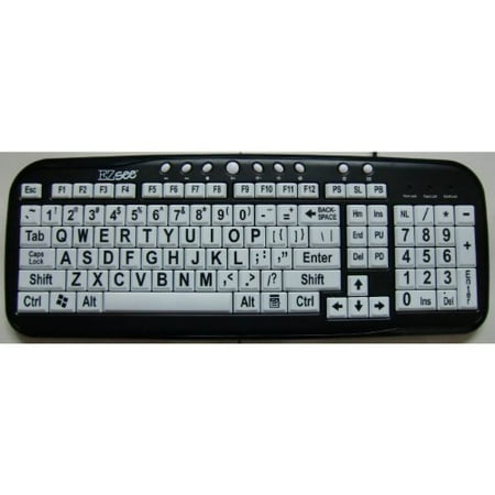 Large Print Computer Keyboard USB Wired Keyboard Vision Keyboard with Large Print Letter 