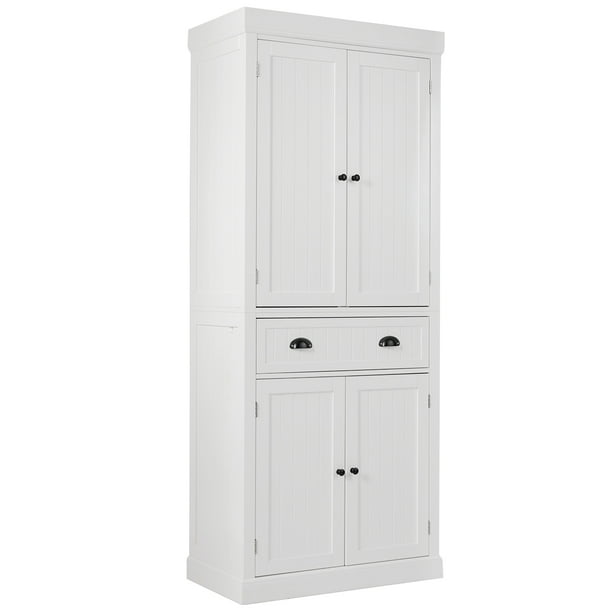 Modern Gymax Kitchen Cabinet Pantry Cupboard Freestanding W/Adjustable Shelves for Simple Design