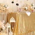thumbnail image 2 of SquarePie Sequin Tablecloth 90 x 132 Inch Gold Sparkly Table Cloth for Wedding Party, 2 of 4