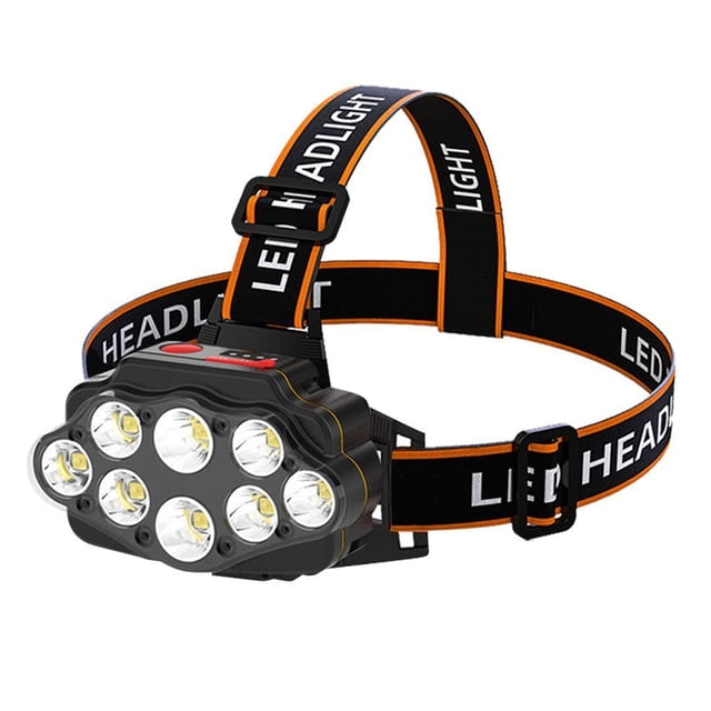 yeacher Lampe Frontale Rechargeable Ultra Lumineuse à 8 DEL avec 4 Modes d'Éclairage, Conception Étanche, Serre-Tête Ajustable et Batterie Longue Durée pour les Aventures en Plein Air
