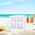 thumbnail image 2 of Ample Decor 100% Cotton Set of 4 Beach Towel Large Cabana Striped - Red & Yellow - 30 x 68 inch, 2 of 7