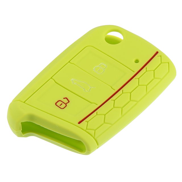 Coche Llave Silicona Estuche 3 Botones Panal Patrón Coche Llave Cubierta Verde