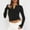 Black-A, variant on Aueoeo Women Shirts Basic Tight Athletic Wokout T-Shirt Trendy V Neck Going Out Tops Long Sleeve Lightweight Tops Black L