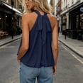 thumbnail image 4 of Wensltd Women's Tank Tops Sleeveless High Halter Neck Loose Solid Blouse Soft Lightweight Comfy Casual Tunic For Daily Outdoor Wear, 4 of 5