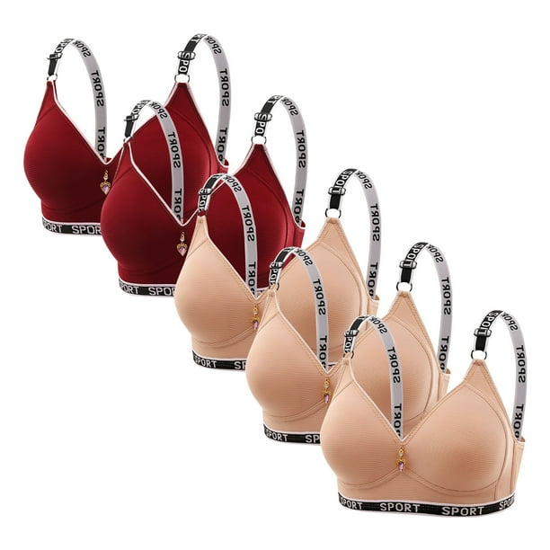 5 piezas de ropa interior de maternidad para dormir de color sólido para mujer, sin ropa interior, sujetador de uso diario para mujer, sujetador de nailon para mujer