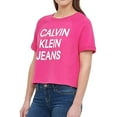 thumbnail image 3 of Calvin Klein Jeans Womens French Terry Logo Crop Top (Beetroot, Medium), 3 of 3