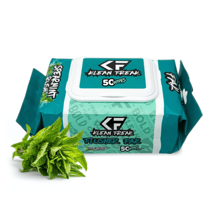 Klean Freak Flushable Wipes, Spearmint Rush, 50 Wipes, Biodegradable