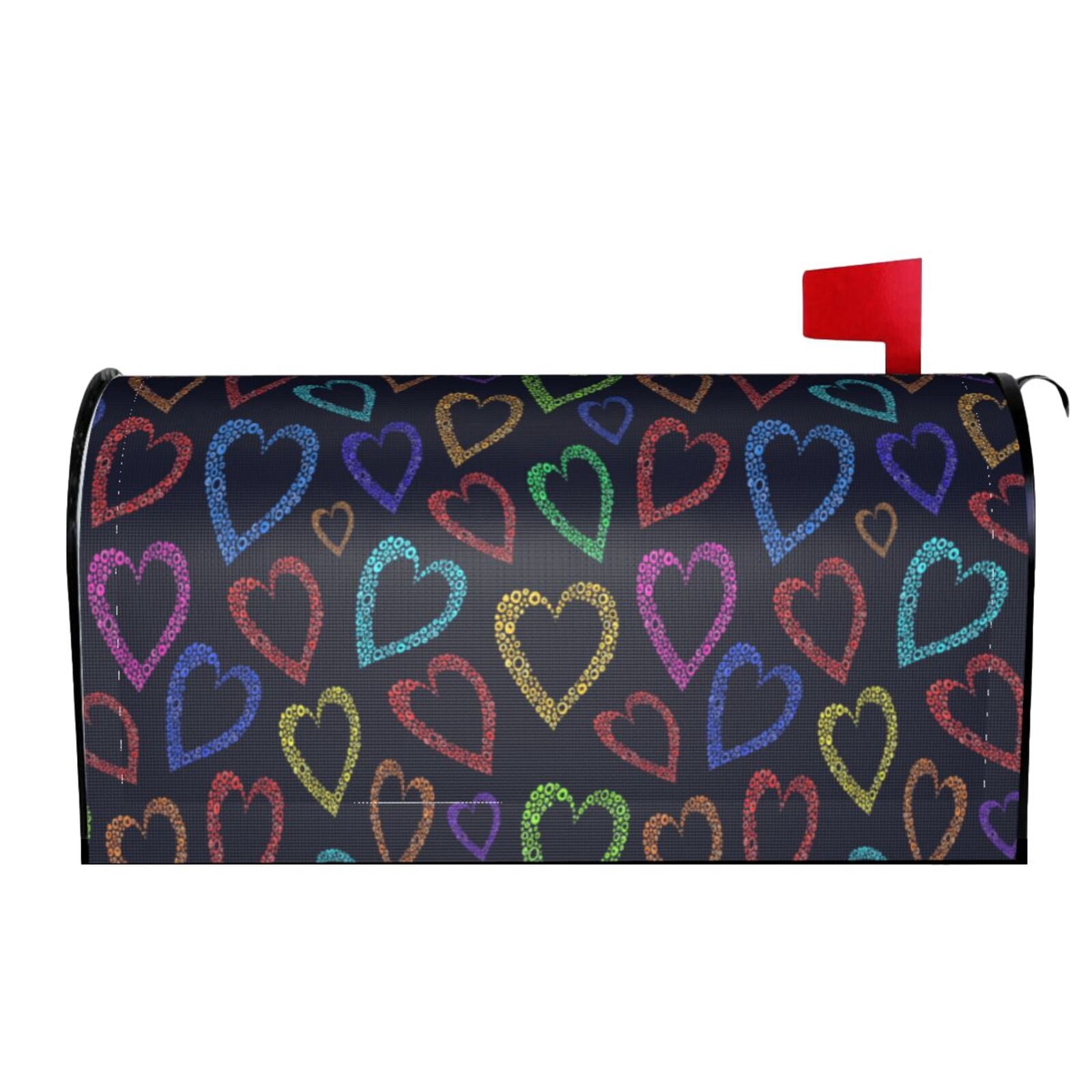 Xecao Colored Hearts for Mailbox Cover with Magnetic Strips, Waterproof and Sunscreen, Adds a Decorative Touch to Your Garden Yard.