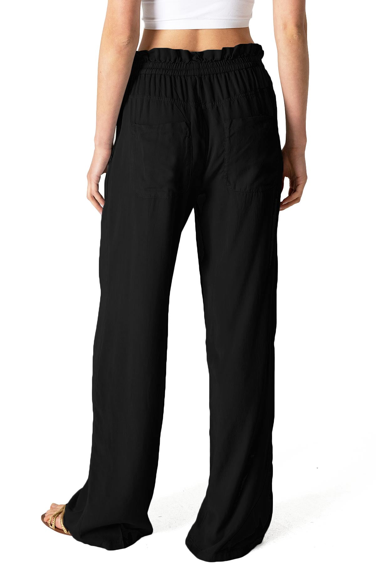 Casual Love Tree Women's High-Rise Tencel Pants with Pockets, Wide
