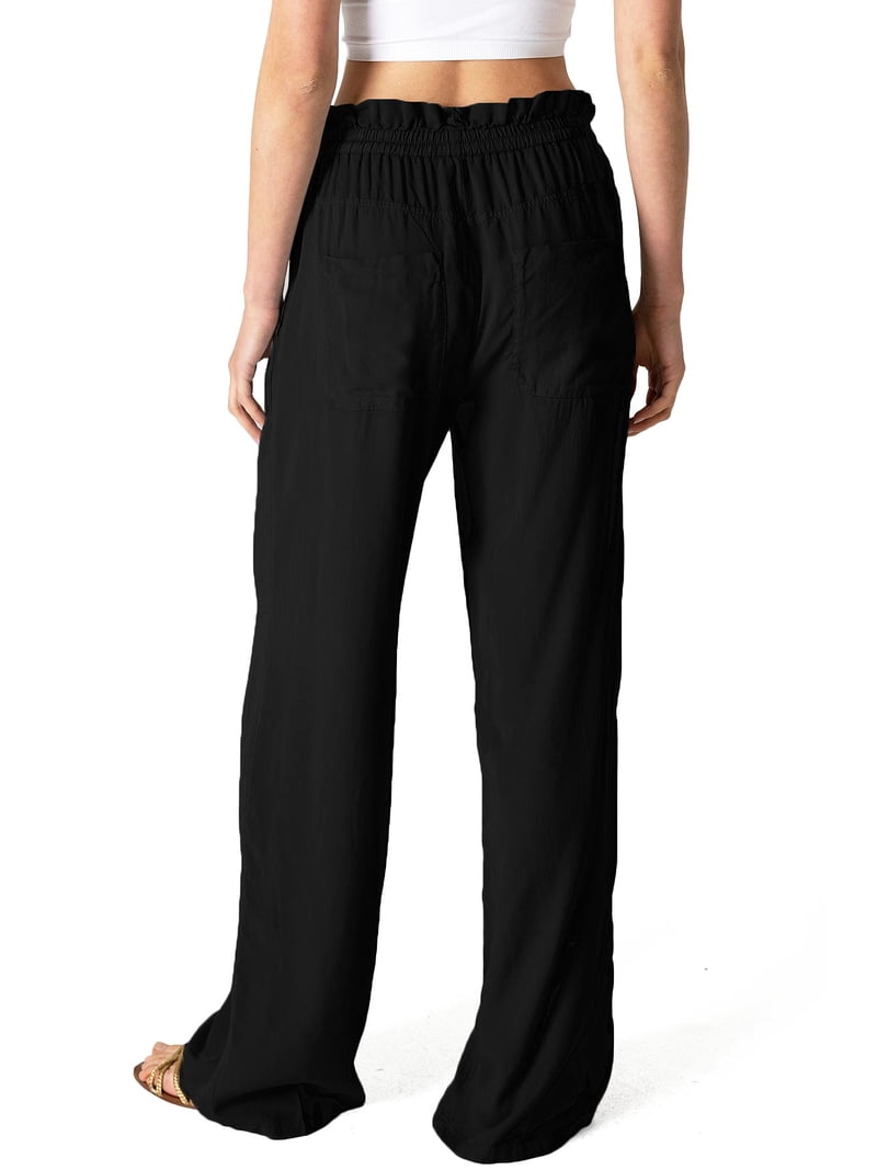 Casual Love Tree Women's High-Rise Tencel Pants with Pockets, Wide