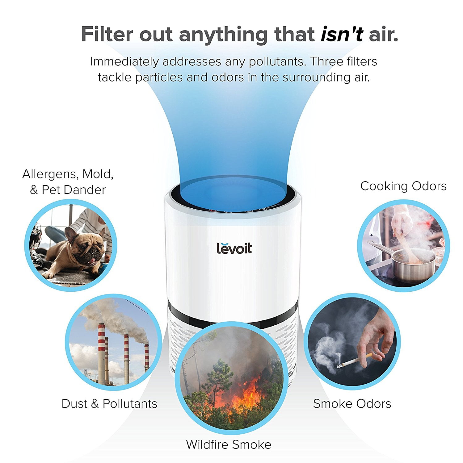 Levoit LV-H132 Air Purifier Cleaner True HEPA Filter Included