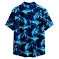 thumbnail image 5 of Byoo Toddler Boys Shark Printed Tee Shirt Vibrant Lightweight Short Sleeve Summer Button Down Shirt,Blue, 5 of 5