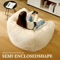 thumbnail image 6 of HOMGUAVA Giant Bean Bag Chair for Adults, Plush Bean Bag Lazy Sofa Couch with Armrests & Memory Foam for Bedroom & Living Room,White, 6 of 8
