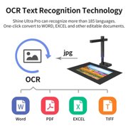 CZUR Shine Ultra Pro 24MP Document Scanner, USB Book Scanner, Portable Document Camera, A3 Large Format Book Scanner, Adjustable Height, Max DPI 440, for Windows & Mac