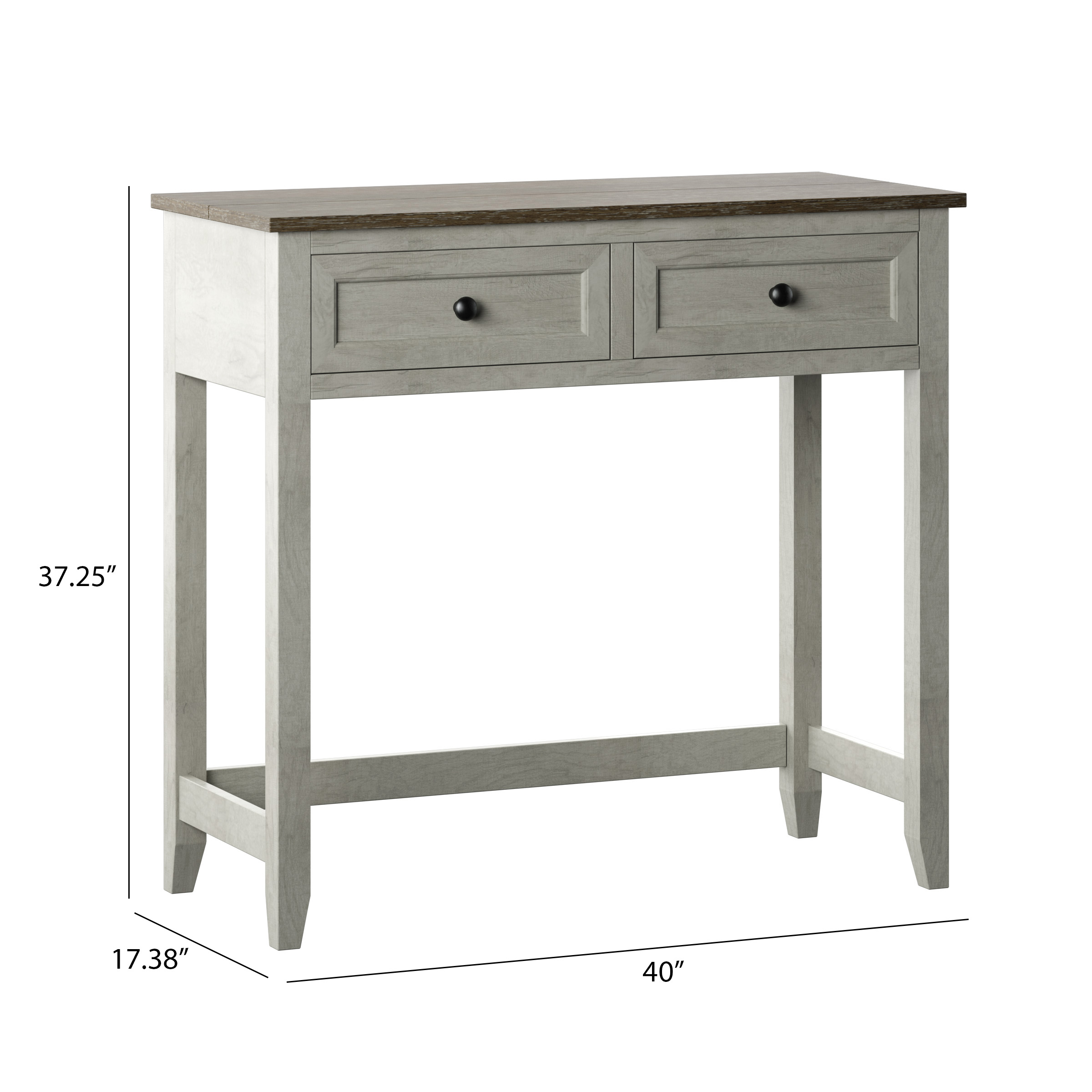 Twin Star Home Secretary Desk with USB Charging Ports